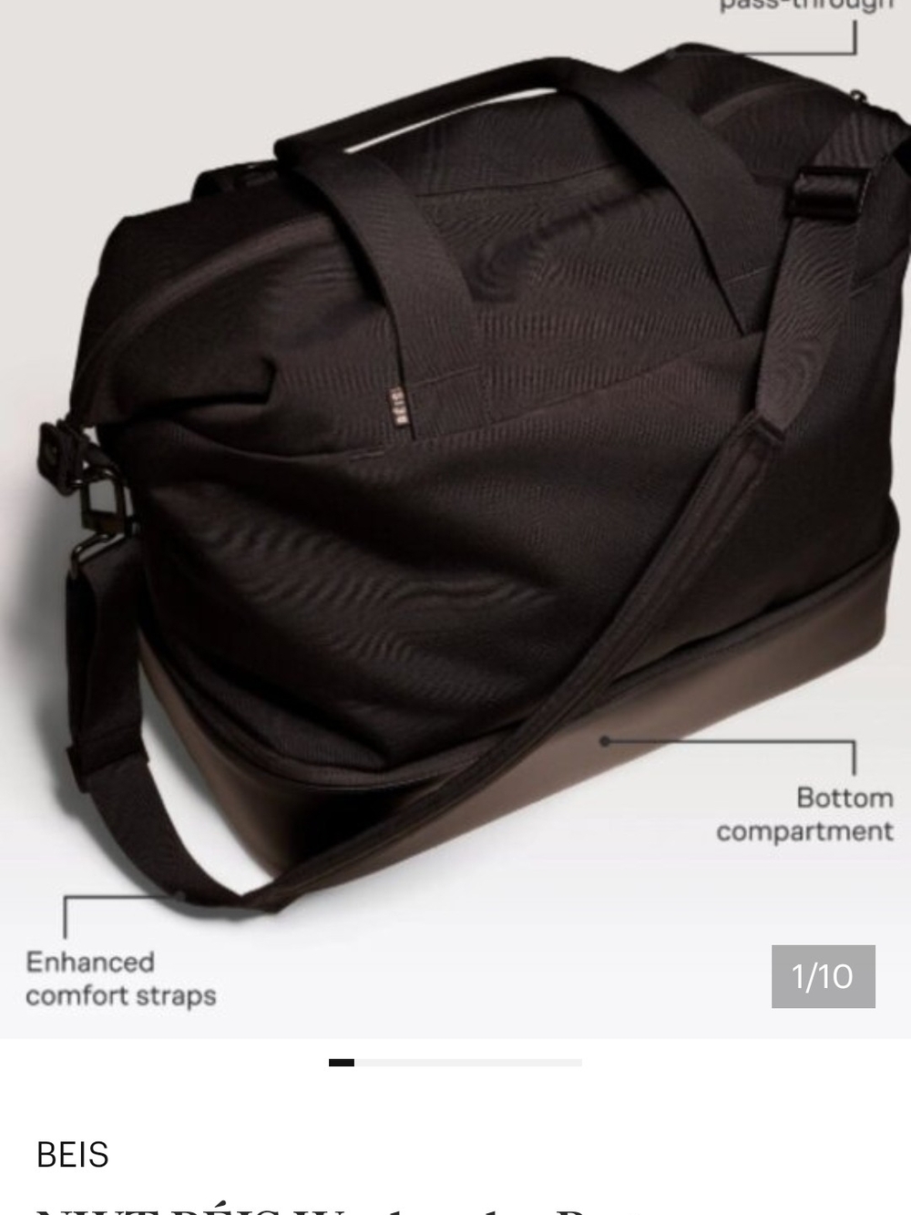 BEIS Weekender Bag with Bottom Compartment